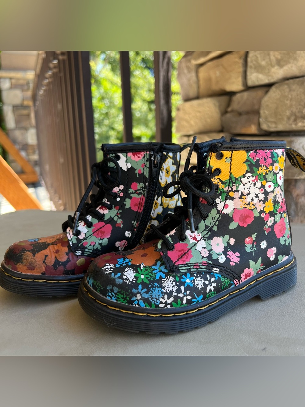 Dr. Martens 1460 Floral Mash Up Boots Kids Size 10 Multicolor